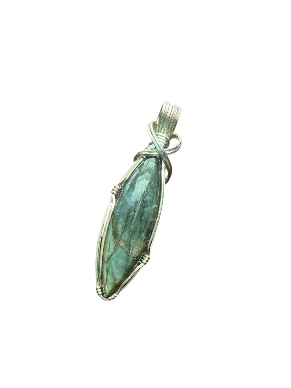 Labradorite Wire Wrapped Pendant - Picture 3 of 7